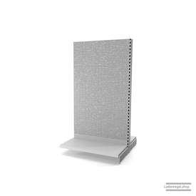 Ihr Gondelregal mit Lochrückwand | H 180 cm | B 100 cm | T 2x 47 cm | 0 FB | RAL 7035 | Artikelnummer: AFGR-100-180-47-0-37-LRW-L