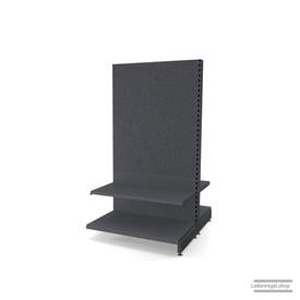 Ihr Gondelregal mit Lochrückwand | H 180 cm | B 100 cm | T 2x 57 cm | 2 FB T 47 cm  | RAL 7015 | Artikelnummer: AFGR-100-180-57-2-47-LRW-S