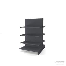 Ihr individuelles Gondelregal | H 160 cm | B 100 cm | T 2x 57 cm | 6 FB T 47 cm | RAL 7015 | Artikelnummer: AFGR-100-160-57-6-47-S