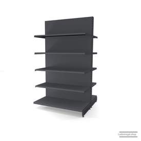 Ihr individuelles Gondelregal | H 210 cm | B 125 cm | T 2x 57 cm | 8 FB T 47 cm | RAL 7015 | Artikelnummer: AFGR-125-210-57-8-47-S