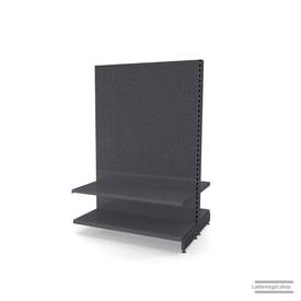 Ihr Gondelregal mit Lochrückwand | H 180 cm | B 125 cm | T 2x 47 cm | 2 FB T 47 cm  | RAL 7015 | Artikelnummer: AFGR-125-180-47-2-47-LRW-S