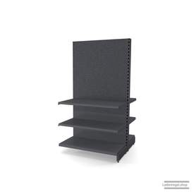 Ihr Gondelregal mit Lochrückwand | H 180 cm | B 100 cm | T 2x 47 cm | 4 FB T 47 cm  | RAL 7015 | Artikelnummer: AFGR-100-180-47-4-47-LRW-S