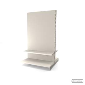 Ihr individuelles Gondelregal | H 210 cm | B 125 cm | T 2x 57 cm | 2 FB T 37 cm | RAL 9001 | Artikelnummer: AFGR-125-210-57-2-37-J