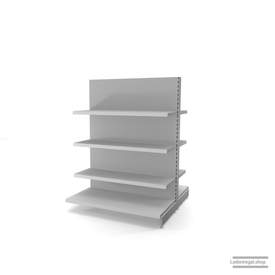 Ihr individuelles Gondelregal | H 160 cm | B 125 cm | T 2x 57 cm | 6 FB T 37 cm | RAL 7035 | Artikelnummer: AFGR-125-160-57-6-37-L