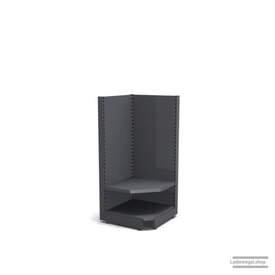 Ihre Verkaufsregal-Innenecke | H 160 cm | B 74 cm | T 57 cm | 1 FB T 37 cm | RAL 7015 | Artikelnummer: SR-74-160-57-1-37-IEK-S