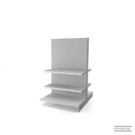 Ihr individuelles Gondelregal | H 160 cm | B 100 cm | T 2x 57 cm | 4 FB T 37 cm | RAL 7035 | Artikelnummer: AFGR-100-160-57-4-37-L