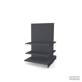 Ihr individuelles Gondelregal | H 160 cm | B 100 cm | T 2x 57 cm | 4 FB T 47 cm | RAL 7015 | Artikelnummer: AFGR-100-160-57-4-47-S