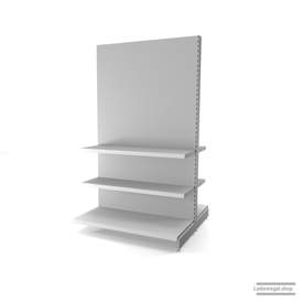 Ihr individuelles Gondelregal | H 210 cm | B 125 cm | T 2x 57 cm | 4 FB T 37 cm | RAL 7035 | Artikelnummer: AFGR-125-210-57-4-37-L