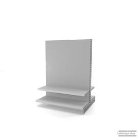 Ihr individuelles Gondelregal | H 160 cm | B 125 cm | T 2x 47 cm | 2 FB T 37 cm | RAL 7035 | Artikelnummer: AFGR-125-160-47-2-37-L