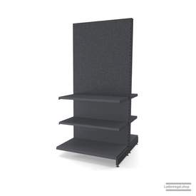 Ihr Gondelregal mit Lochrückwand | H 210 cm | B 100 cm | T 2x 57 cm | 4 FB T 47 cm  | RAL 7015 | Artikelnummer: AFGR-100-210-57-4-47-LRW-S