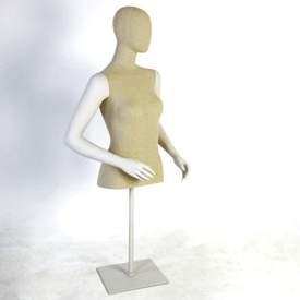 Mannequin weiblich | Stoffüberzug | mit Kopf | H 135 cm | Pose 2 | Artikelnummer: TEX-TOR-FEM-GDB007