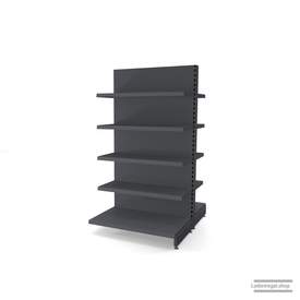 Ihr individuelles Gondelregal | H 180 cm | B 100 cm | T 2x 57 cm | 8 FB T 37 cm | RAL 7015 | Artikelnummer: AFGR-100-180-57-8-37-S