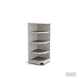 Ihre Verkaufsregal-Innenecke | H 180 cm | B 74 cm | T 57 cm | 4 FB T 47 cm | RAL 9001 | Artikelnummer: SR-74-180-57-4-47-IEK-J