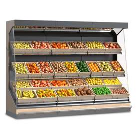 Obst-/Gemüseregal, Typ 3 | H 223 cm | B 300 cm | T 97 cm | Artikelnummer: LS-OGR-TYP3