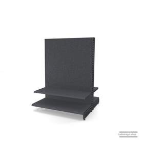 Ihr Gondelregal mit Lochrückwand | H 160 cm | B 125 cm | T 2x 45 cm | 2 FB T 47 cm  | RAL 7015 | Artikelnummer: AFGR-125-160-57-2-47-LRW-S