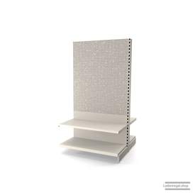 Ihr Gondelregal mit Lochrückwand | H 180 cm | B 100 cm | T 2x 47 cm | 2 FB T 47 cm  | RAL 9001 | Artikelnummer: AFGR-100-180-47-2-47-LRW-J
