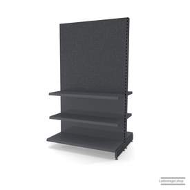 Ihr Gondelregal mit Lochrückwand | H 210 cm | B 125 cm | T 2x 47 cm | 4 FB T 37 cm  | RAL 7015 | Artikelnummer: AFGR-125-210-47-4-37-LRW-S