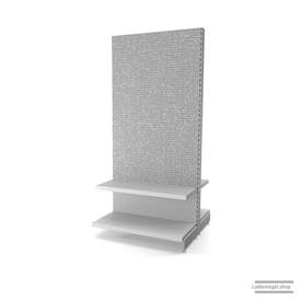 Ihr Gondelregal mit Lochrückwand | H 210 cm | B 100 cm | T 2x 47 cm | 2 FB T 37 cm  | RAL 7035 | Artikelnummer: AFGR-100-210-47-2-37-LRW-L