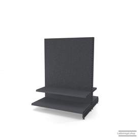 Ihr Gondelregal mit Lochrückwand | H 160 cm | B 125 cm | T 2x 57 cm | 2 FB T 37 cm  | RAL 7015 | Artikelnummer: AFGR-125-160-57-2-37-LRW-S