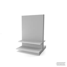 Ihr individuelles Gondelregal | H 180 cm | B 125 cm | T 2x 57 cm | 2 FB T 37 cm | RAL 7035 | Artikelnummer: AFGR-125-180-57-2-37-L