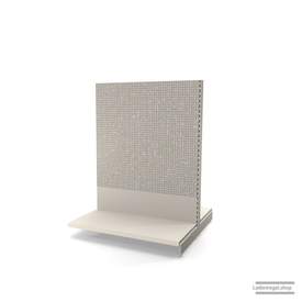 Ihr Gondelregal mit Lochrückwand | H 160 cm | B 125 cm | T 2x 57 cm | 0 FB | RAL 9001 | Artikelnummer: AFGR-125-160-57-0-37-LRW-J