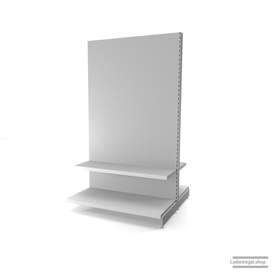 Ihr individuelles Gondelregal | H 210 cm | B 125 cm | T 2x 57 cm | 2 FB T 37 cm | RAL 7035 | Artikelnummer: AFGR-125-210-57-2-37-L