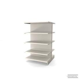 Ihr individuelles Gondelregal | H 160 cm | B 100 cm | T 2x 47 cm | 8 FB T 47 cm | RAL 9001 | Artikelnummer: AFGR-100-160-47-8-47-J