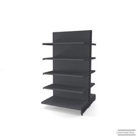 Ihr individuelles Gondelregal | H 180 cm | B 100 cm | T 2x 57 cm | 8 FB T 47 cm | RAL 7015 | Artikelnummer: AFGR-100-180-57-8-47-S