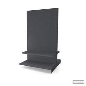 Ihr Gondelregal mit Lochrückwand | H 210 cm | B 125 cm | T 2x 57 cm | 2 FB T 37 cm  | RAL 7015 | Artikelnummer: AFGR-125-210-57-2-37-LRW-S