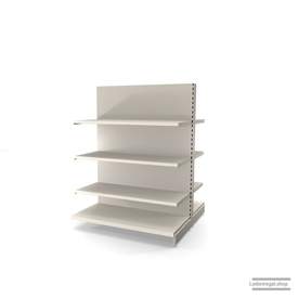 Ihr individuelles Gondelregal | H 160 cm | B 125 cm | T 2x 57 cm | 6 FB T 47 cm | RAL 9001 | Artikelnummer: AFGR-125-160-57-6-47-J