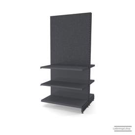 Ihr Gondelregal mit Lochrückwand | H 210 cm | B 100 cm | T 2x 47 cm | 4 FB T 47 cm  | RAL 7015 | Artikelnummer: AFGR-100-210-47-4-47-LRW-S