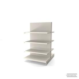 Ihr individuelles Gondelregal | H 160 cm | B 100 cm | T 2x 57 cm | 6 FB T 47 cm | RAL 9001 | Artikelnummer: AFGR-100-160-57-6-47-J