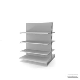 Ihr individuelles Gondelregal | H 160 cm | B 125 cm | T 2x 57 cm | 6 FB T 47 cm | RAL 7035 | Artikelnummer: AFGR-125-160-57-6-47-L