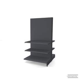 Ihr individuelles Gondelregal | H 180 cm | B 100 cm | T 2x 57 cm | 4 FB T 47 cm | RAL 7015 | Artikelnummer: AFGR-100-180-57-4-47-S