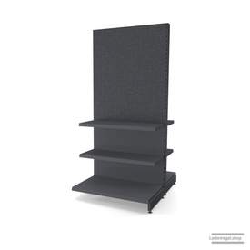 Ihr Gondelregal mit Lochrückwand | H 210 cm | B 100 cm | T 2x 57 cm | 4 FB T 37 cm  | RAL 7015 | Artikelnummer: AFGR-100-210-57-4-37-LRW-S