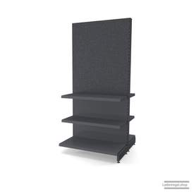 Ihr Gondelregal mit Lochrückwand | H 210 cm | B 100 cm | T 2x 47 cm | 4 FB T 37 cm  | RAL 7015 | Artikelnummer: AFGR-100-210-47-4-37-LRW-S