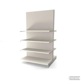 Ihr individuelles Gondelregal | H 210 cm | B 125 cm | T 2x 57 cm | 6 FB T 47 cm | RAL 9001 | Artikelnummer: AFGR-125-210-57-6-47-J
