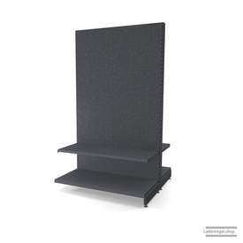 Ihr Gondelregal mit Lochrückwand | H 210 cm | B 125 cm | T 2x 57 cm | 2 FB T 47 cm  | RAL 7015 | Artikelnummer: AFGR-125-210-57-2-47-LRW-S