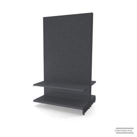 Ihr Gondelregal mit Lochrückwand | H 210 cm | B 125 cm | T 2x 47 cm | 2 FB T 47 cm  | RAL 7015 | Artikelnummer: AFGR-125-210-47-2-47-LRW-S
