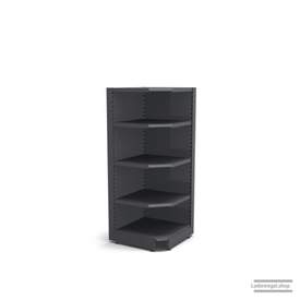 Ihre Verkaufsregal-Innenecke | H 180 cm | B 74 cm | T 57 cm | 4 FB T 47 cm | RAL 7015 | Artikelnummer: SR-74-180-57-4-47-IEK-S