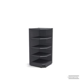 Ihre Verkaufsregal-Innenecke | H 160 cm | B 74 cm | T 57 cm | 4 FB T 47 cm | RAL 7015 | Artikelnummer: SR-74-160-57-4-47-IEK-S