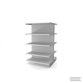 Ihr individuelles Gondelregal | H 160 cm | B 100 cm | T 2x 47 cm | 8 FB T 47 cm | RAL 7035 | Artikelnummer: AFGR-100-160-47-8-47-L