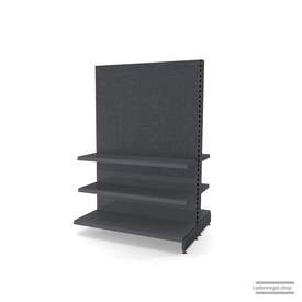 Ihr Gondelregal mit Lochrückwand | H 180 cm | B 125 cm | T 2x 47 cm | 4 FB T 37 cm  | RAL 7015 | Artikelnummer: AFGR-125-180-47-4-37-LRW-S