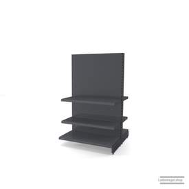 Ihr individuelles Gondelregal | H 160 cm | B 100 cm | T 2x 47 cm | 4 FB T 37 cm | RAL 7015 | Artikelnummer: AFGR-100-160-47-4-37-S