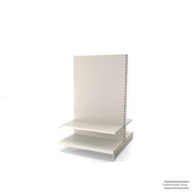 Ihr individuelles Gondelregal | H 160 cm | B 100 cm | T 2x 57 cm | 2 FB T 47 cm | RAL 9001 | Artikelnummer: AFGR-100-160-57-2-47-J 