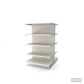 Ihr individuelles Gondelregal | H 160 cm | B 100 cm | T 2x 57 cm | 8 FB T 47 cm | RAL 9001 | Artikelnummer: AFGR-100-160-57-8-47-J