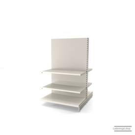 Ihr individuelles Gondelregal | H 160 cm | B 100 cm | T 2x 57 cm | 4 FB T 47 cm | RAL 9001 | Artikelnummer: AFGR-100-160-57-4-47-J