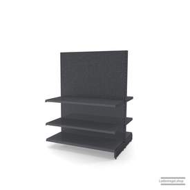 Ihr Gondelregal mit Lochrückwand | H 160 cm | B 125 cm | T 2x 47 cm | 4 FB T 47 cm  | RAL 7015 | Artikelnummer: AFGR-125-160-47-4-47-LRW-S