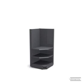 Ihre Verkaufsregal-Innenecke | H 160 cm | B 74 cm | T 57 cm | 2 FB T 37 cm | RAL 7015 | Artikelnummer: SR-74-160-57-2-37-IEK-S