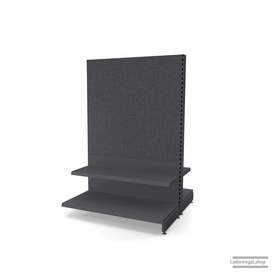 Ihr Gondelregal mit Lochrückwand | H 180 cm | B 125 cm | T 2x 57 cm | 2 FB T 37 cm  | RAL 7015 | Artikelnummer: AFGR-125-180-57-2-37-LRW-S